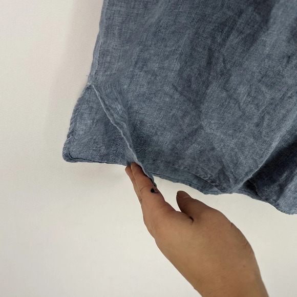 Studio 412 S Linen Henley Long Sleeve Shift Button Front Shift Dress Lagenlook - Picture 6 of 10